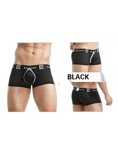 2-pack Men's Sexy Detachable Curled Cup Snap Hip Boxer Briefs