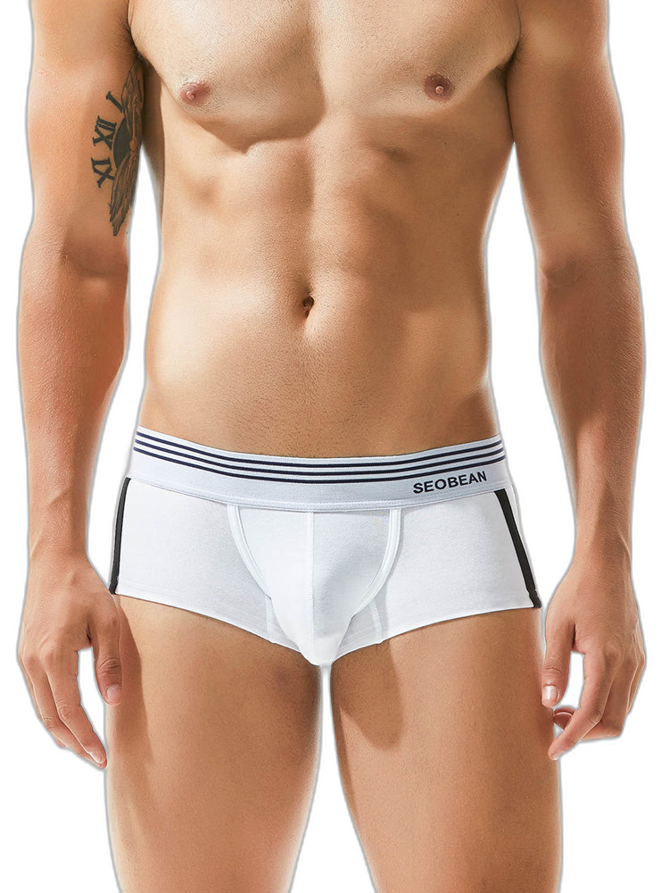 Men's Slim-Fit Cotton Trunks - Low Rise & Lifting Support