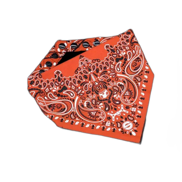 Mr.S Leather Zipper Pocket Neck Hanky - Orange