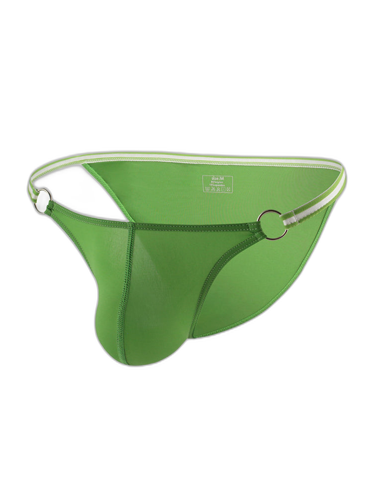 3 Pack Men's Sexy Low-Rise Bikini with Metal Ring