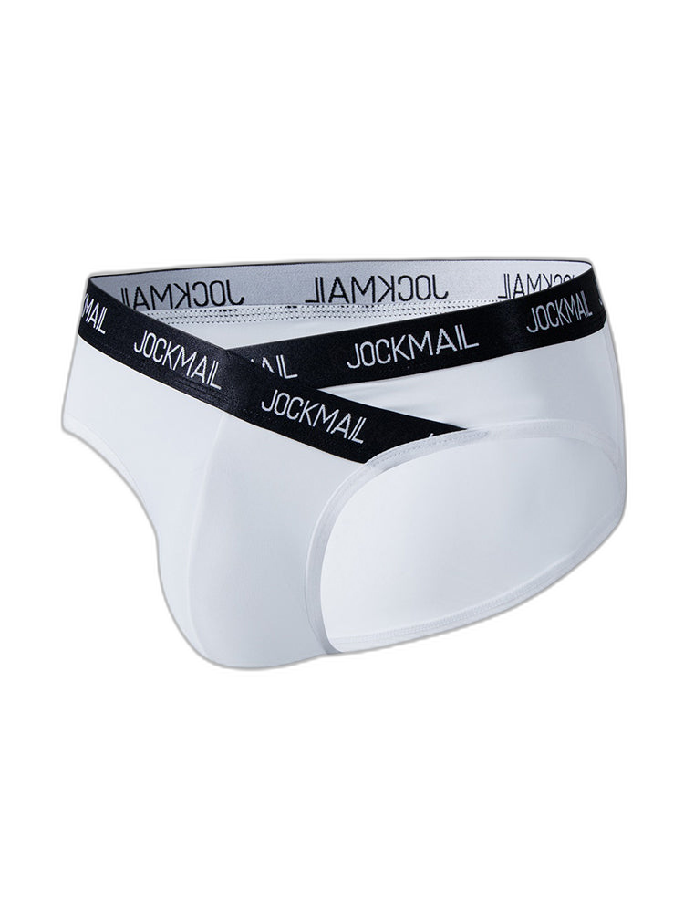 2 Pack Men's Sporty Letter Print Supportive Low-Rise Ice Silk Skin-Friendly Bikini