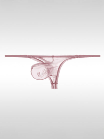 Men's Sexy Sheer U-Bulge Pouch Ice Silk Thong