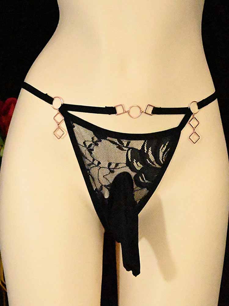 Men's Sexy Cock Sock Closed Lace Thong