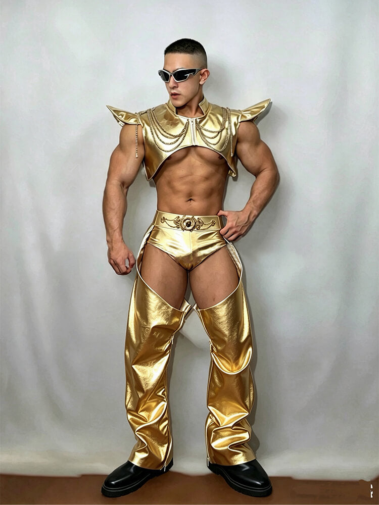 Men's Metallic Armor Performance Costume Set