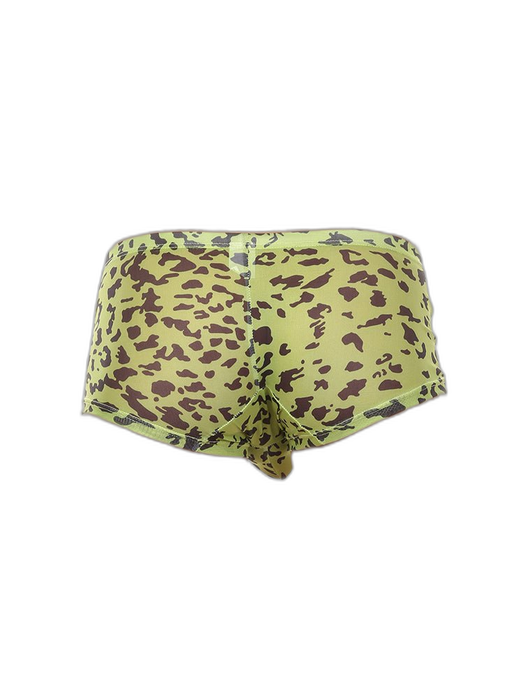 4 Pack Leopard Print See-through Mesh Trunks