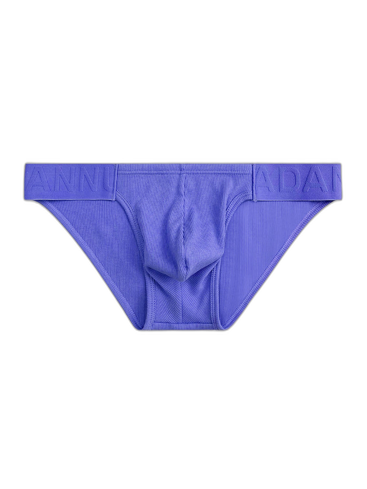 2 Pack Men's Low-Rise High-Cut Ribbed Cotton Bikini