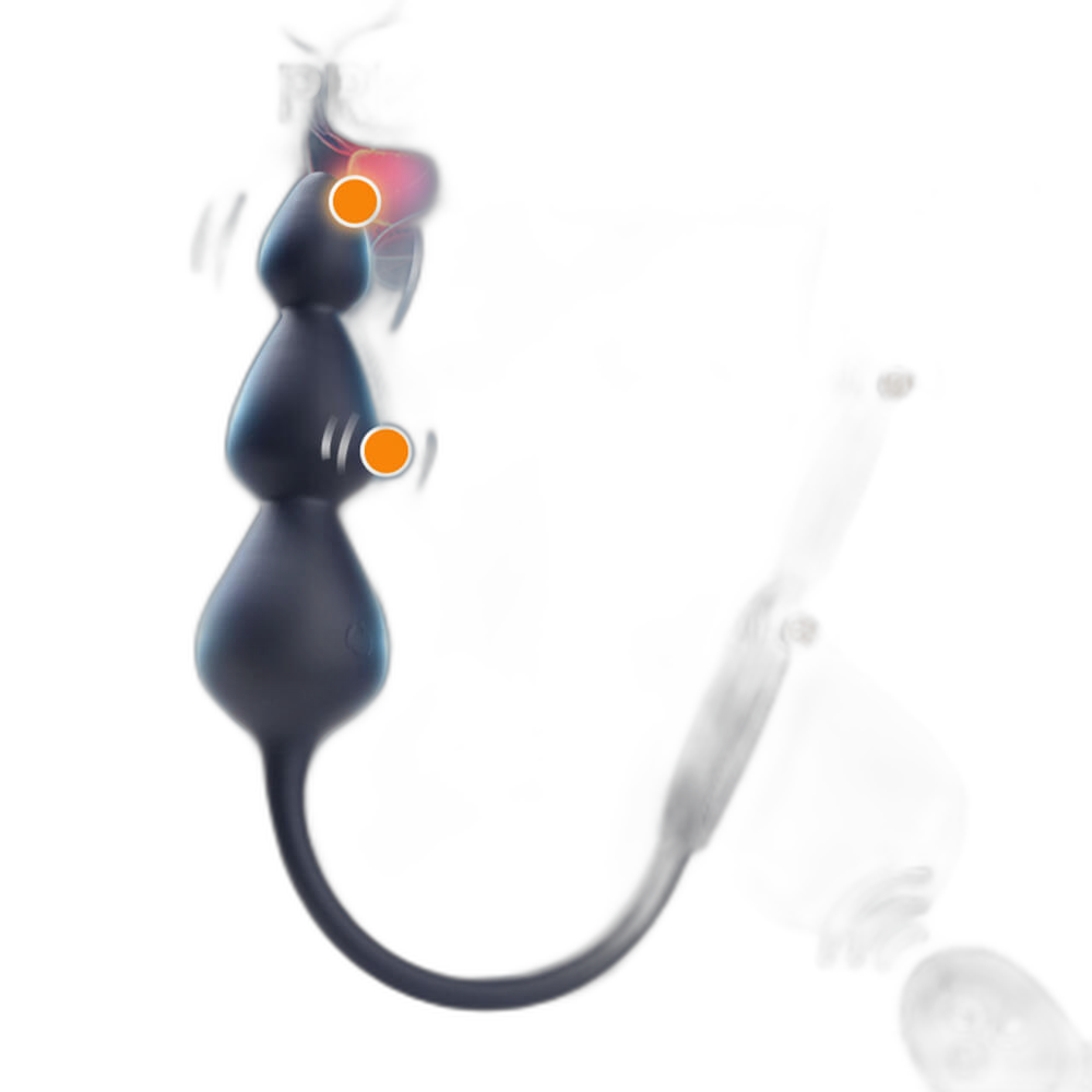 Orbit - Silicone Vibrating Anal Beads with Cock Rings