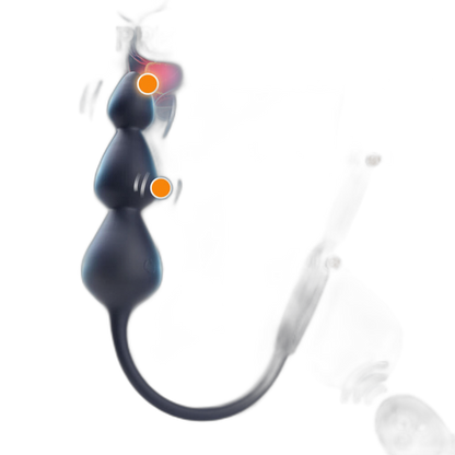 Orbit - Silicone Vibrating Anal Beads with Cock Rings