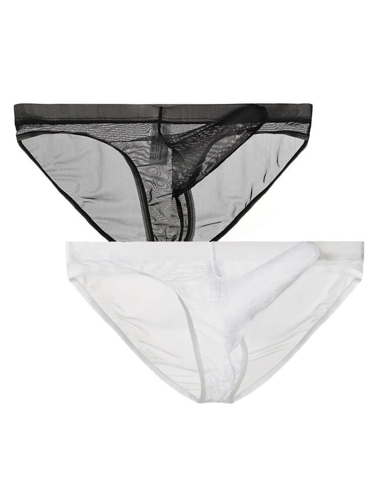 Men's Elephant Trunk Transparent Mesh Briefs