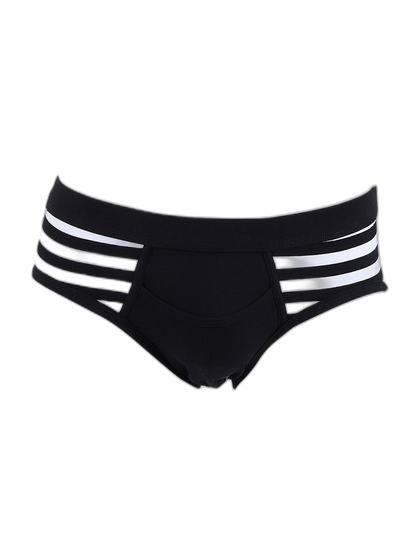 3 Pack Men's Mid-Rise Cotton Striped Briefs