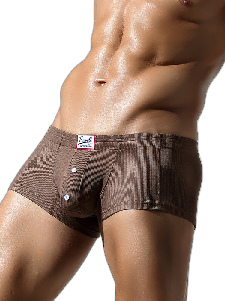 2 Pack Men's Soft Solid Color Simple Comfortable Breathable Trunks