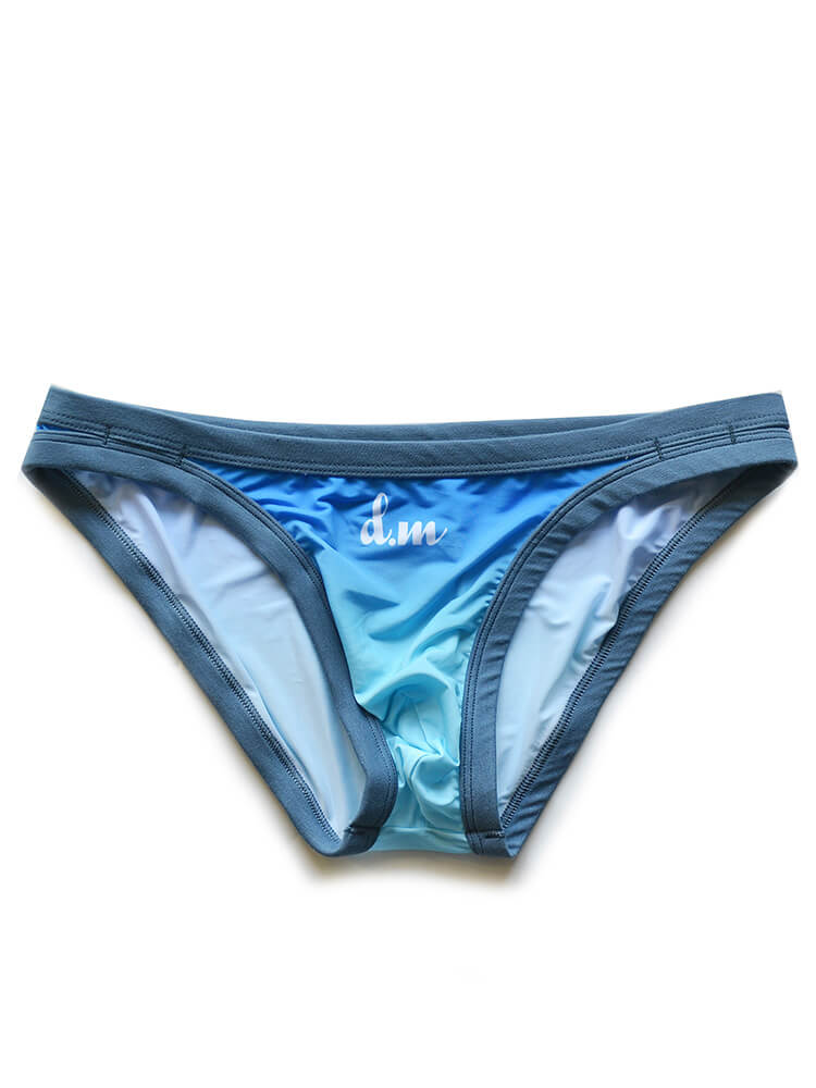 D.M Men's Sexy Gradient Breathable Low-Rise Briefs