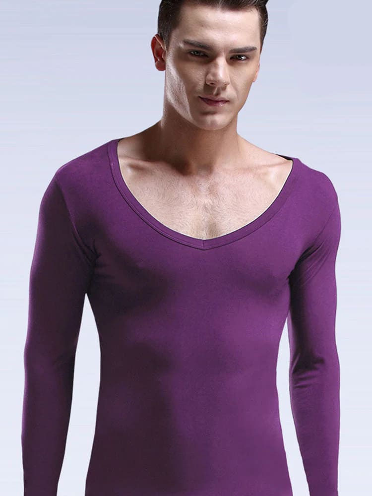 Men's Ultra Soft Low Cut V-Neck Thermal Shirt