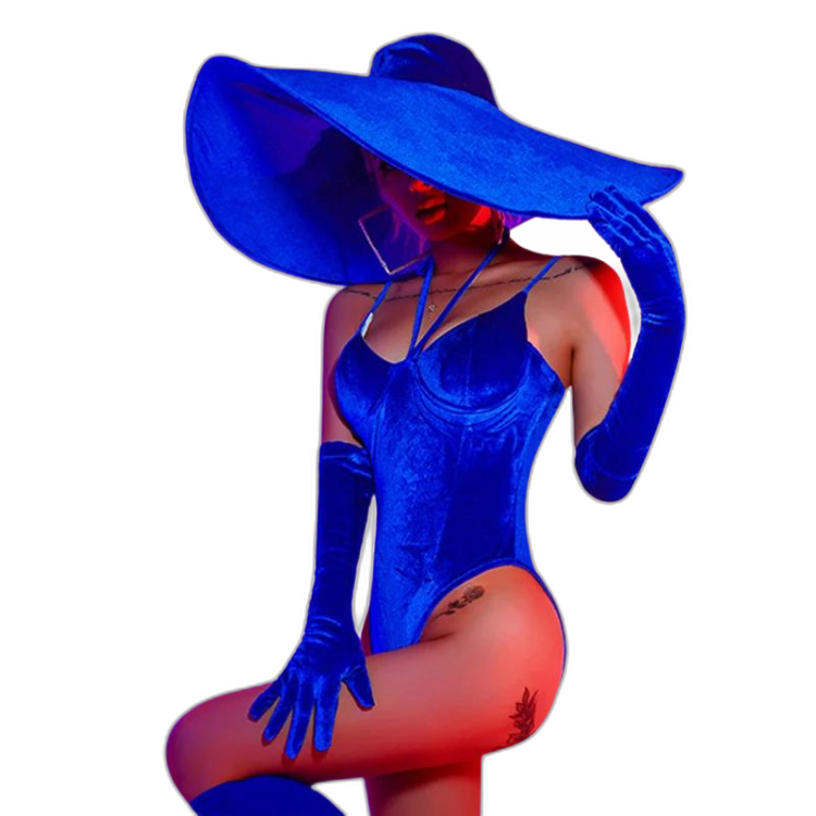 Retro Velvet Pop Diva Bodysuit
