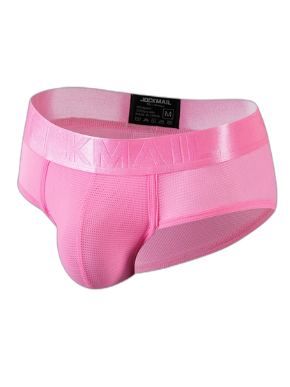 Men's Solid Color Mesh Breathable Sports Fitness Briefs