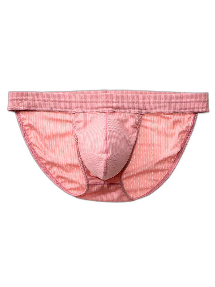3 Pack Men's Threaded Fabric Briefs with U Convex Pouch