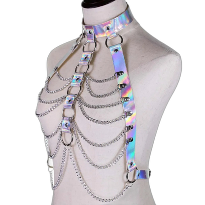 HoloGlam Punk Leather Harness Top