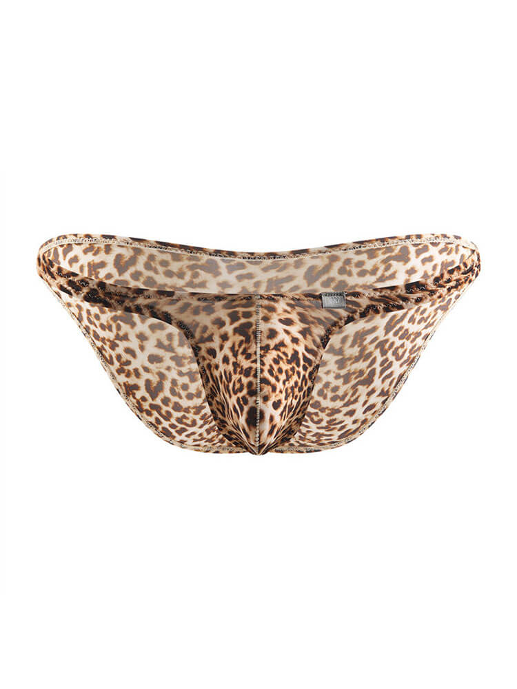 Men's Low-Rise Leopard Print Narrowband Briefs