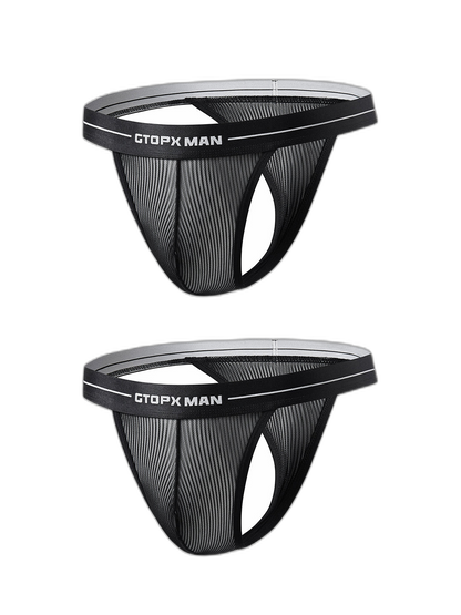 2 Pack Men’s Sexy T-Back Mesh Thong