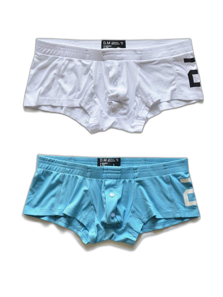 2-pack Men's Solid Color Comfortable Button-down Trunks