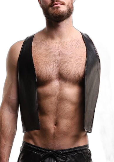 ruff GEAR Premium  Leather Bar Vest Black