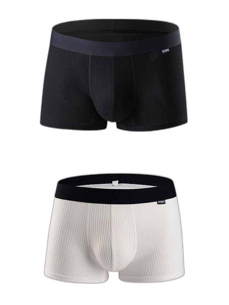 Men's Breathable Threaded Fabric U Convex Trunks