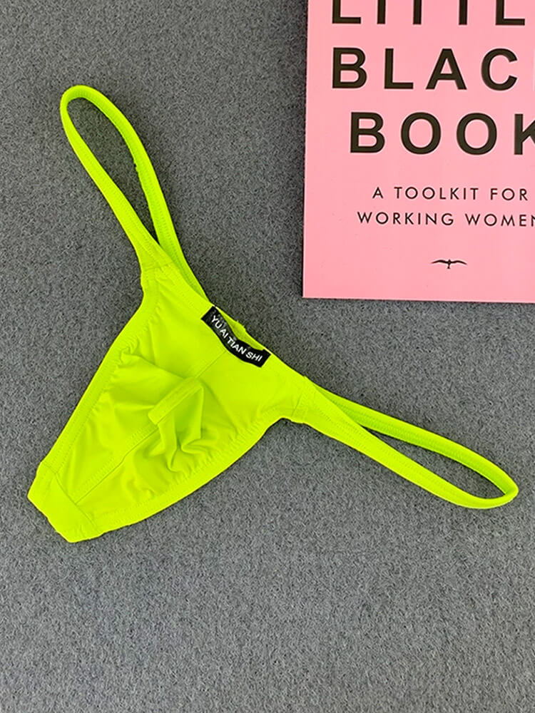 Men's Solid Color Low Waist U-Convex Thong