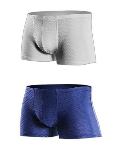 2 Pack Breathable Grid Ice Silk Men's Underwear