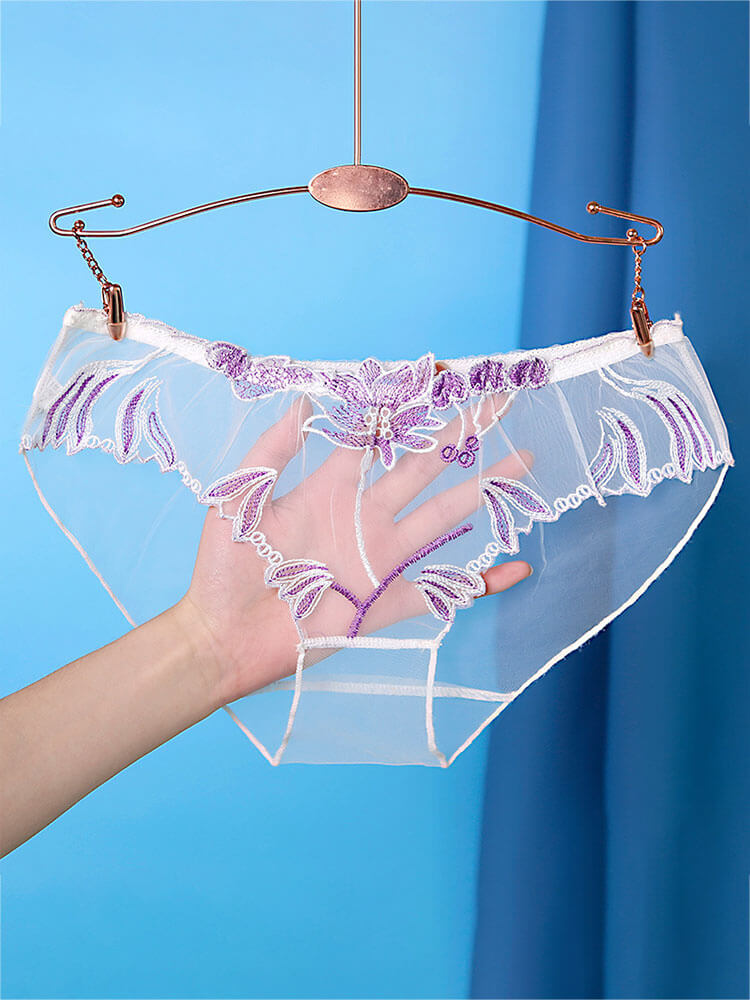 Sexy Lace Transparent Mesh Seamless Briefs