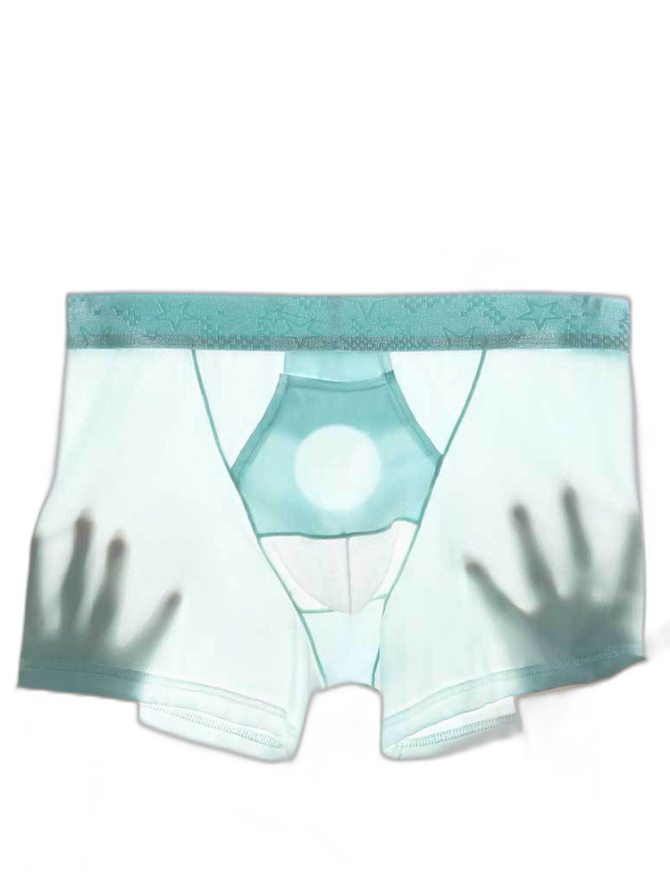 2 Men's Ultra-Thin Ice Silk Detachable Gusset Breathable Trunks