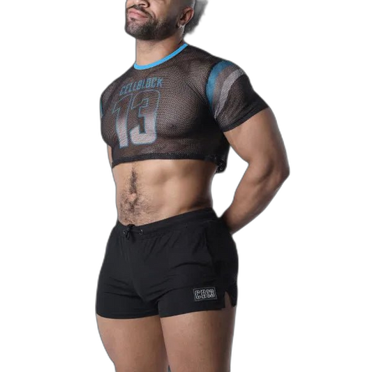 Cell Block 13 Chain Reaction Crop Top | Blue