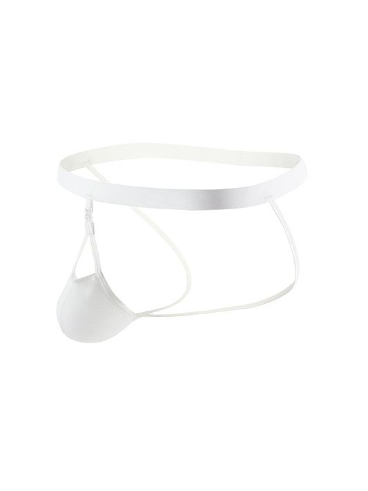 Men's Ice Silk Back Empty Detachable Pouch Thong