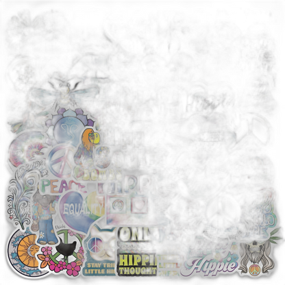 50 Cartoon Hippie Stickers
