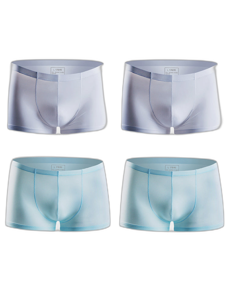 4 Pack Cooling Silk Bulge Pouch Men's Underwear