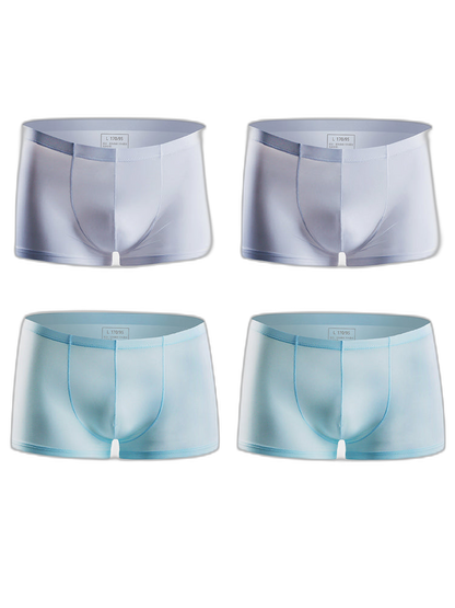 4 Pack Cooling Silk Bulge Pouch Men's Underwear