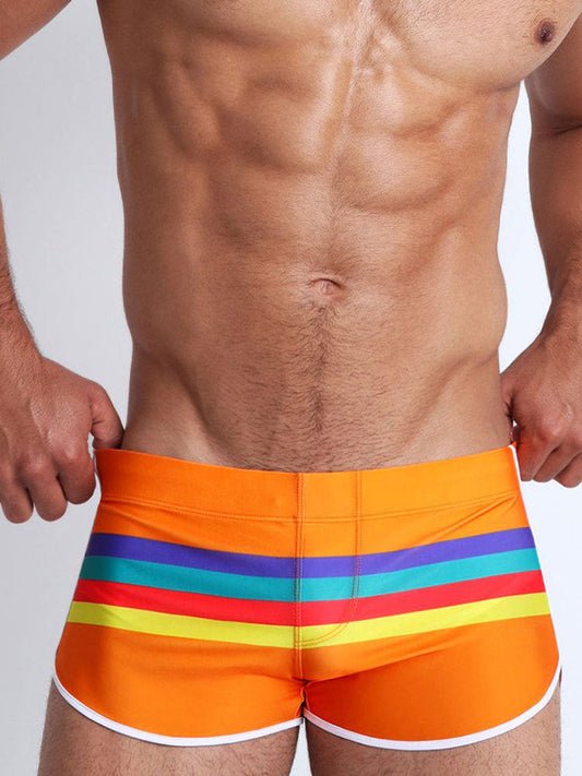 Sexy Striped Swim Trunks