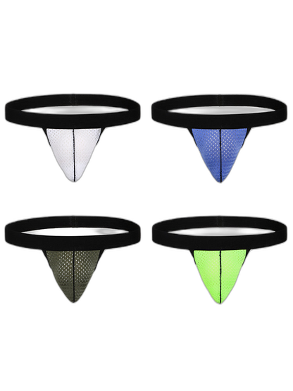 4 Pack Men's Single Pouch Ice Silk Sexy Thong
