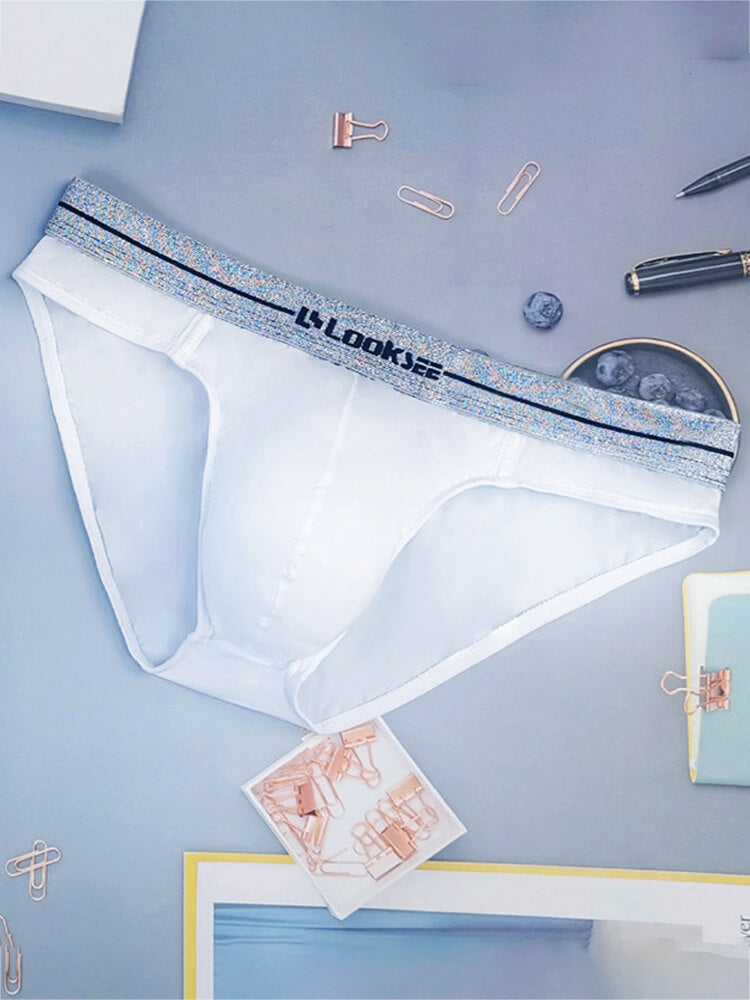 Men's Lightweight Mid-Rise High-Cut Ice Silk Briefs