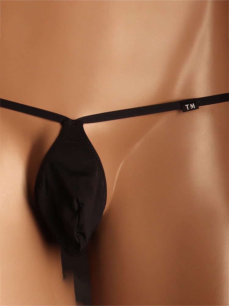 Men's Solid Low Rise Pouch String Thong