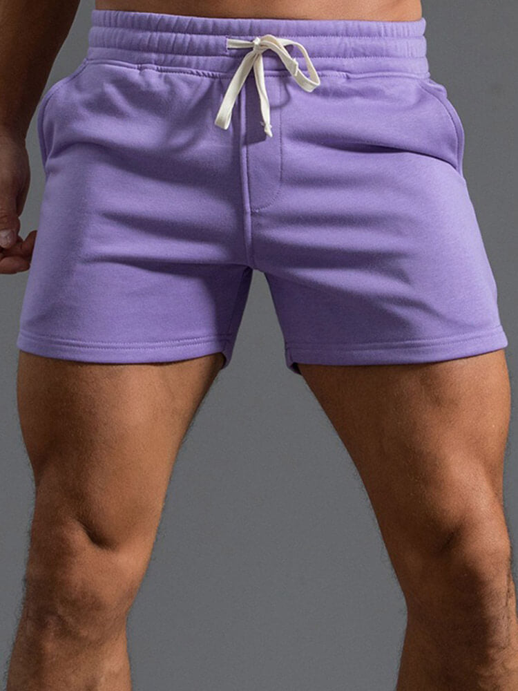 Men's Casual Solid Cotton Gym Shorts