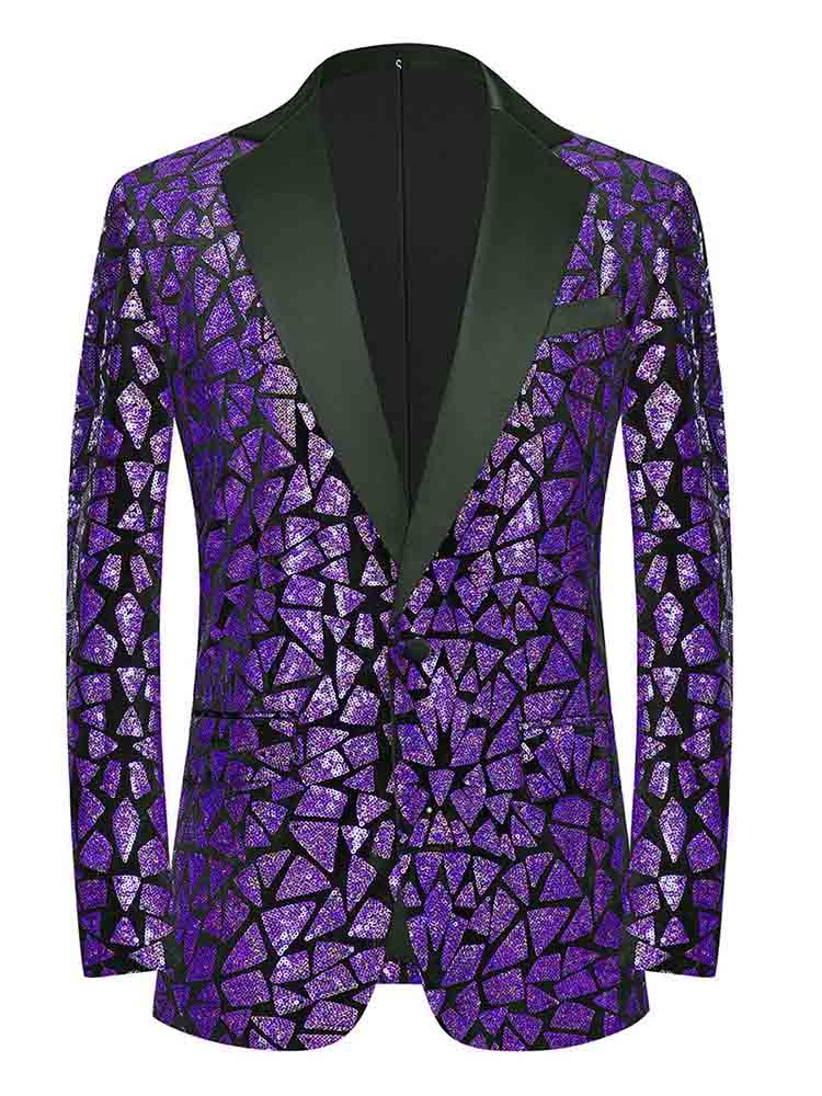 Men's Triangular Sequined Suit Jacket 