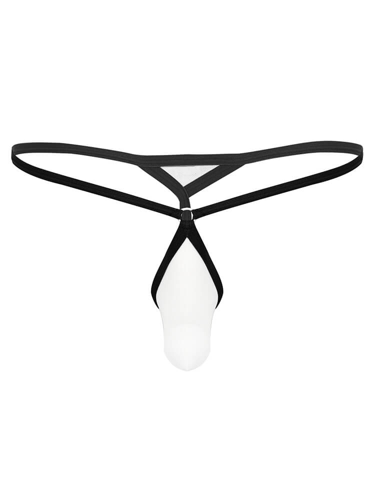 Men's Two-Tone Mesh Stretch Thin Straps Thong