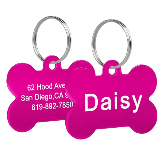 Custom Metal Tag Hot Pink