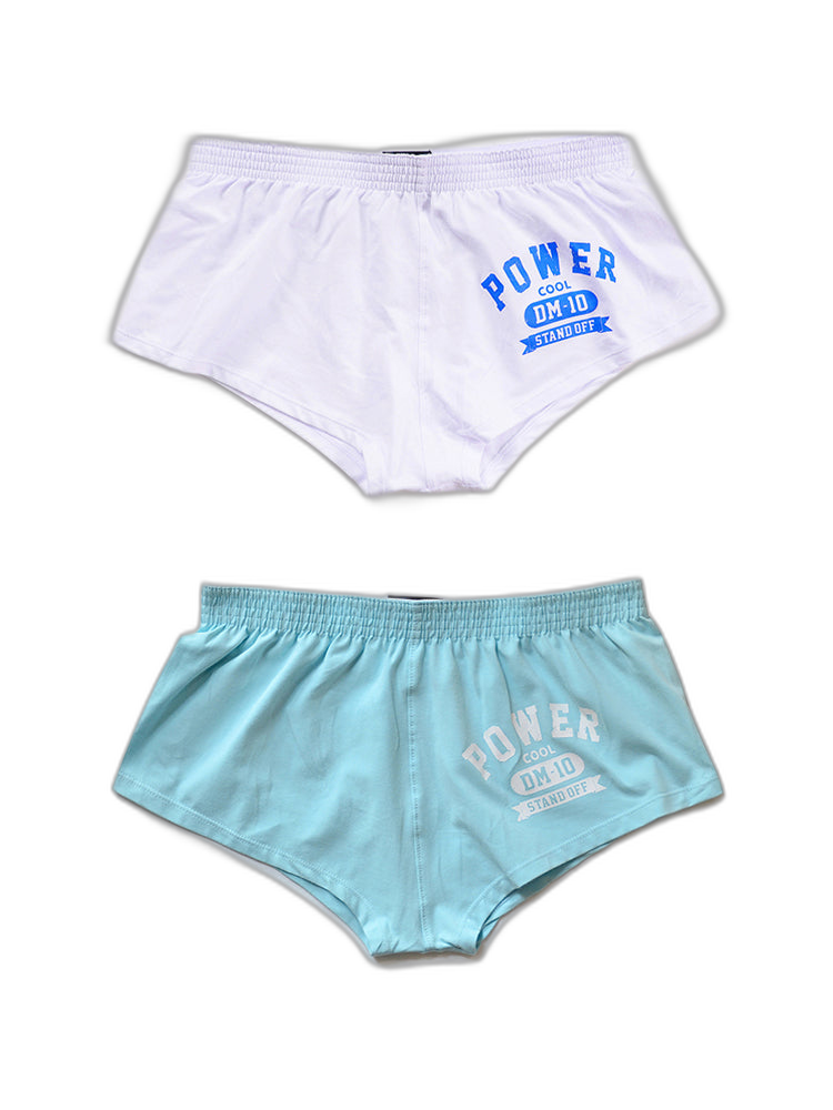 2-pack Men's DM Printed Lettering Low Waist Sexy Cotton Boxer Shorts