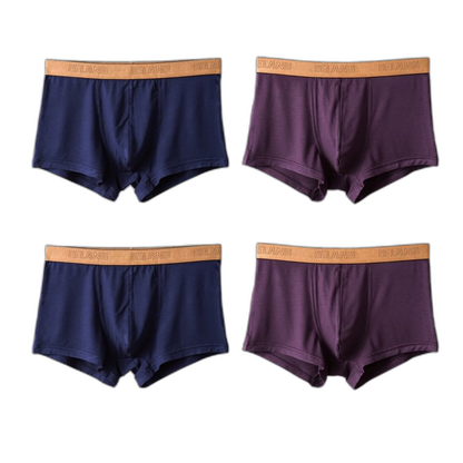 Modal Ultra-soft Solid Mid-waist Men's Boxer Briefs