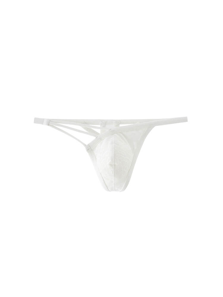 Men's Sexy Asymmetrical High-Elastic Lace Bikini Thong