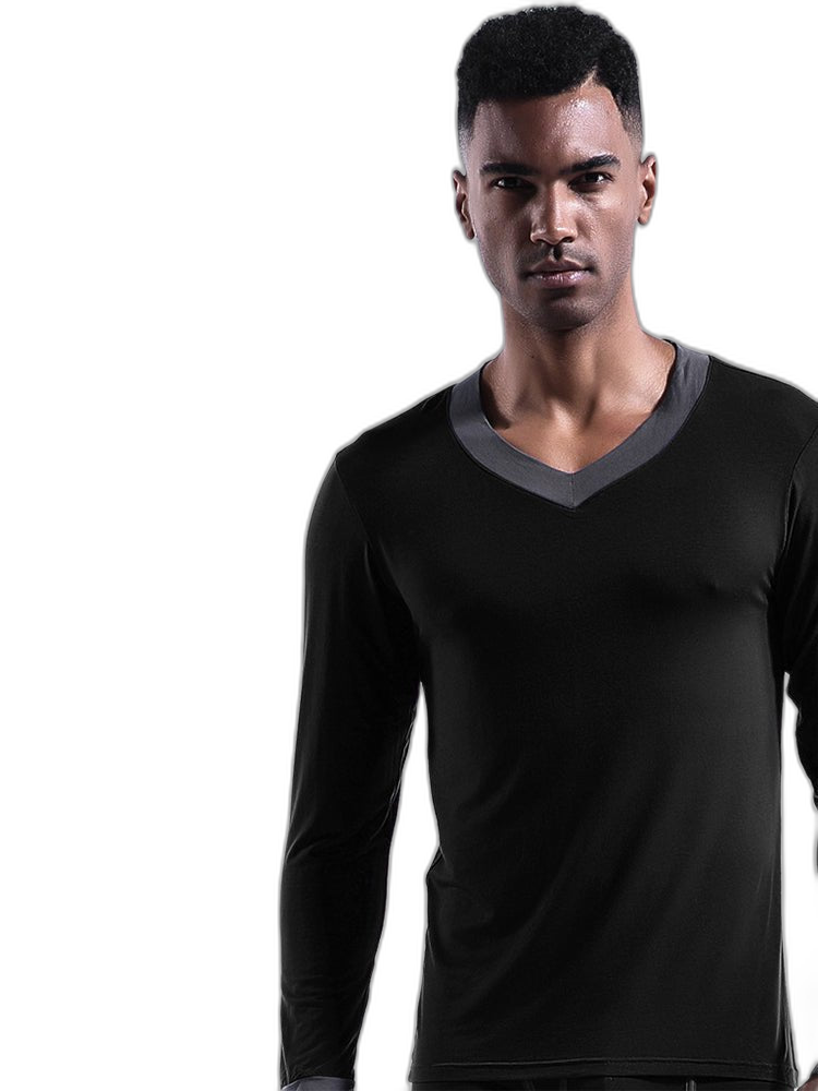 Mens Base Layers V-Neck Thermal Shirt