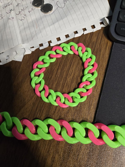 3D Printed Cuban Chain Bracelet – Colorful, Customizable, Durable & Stylish