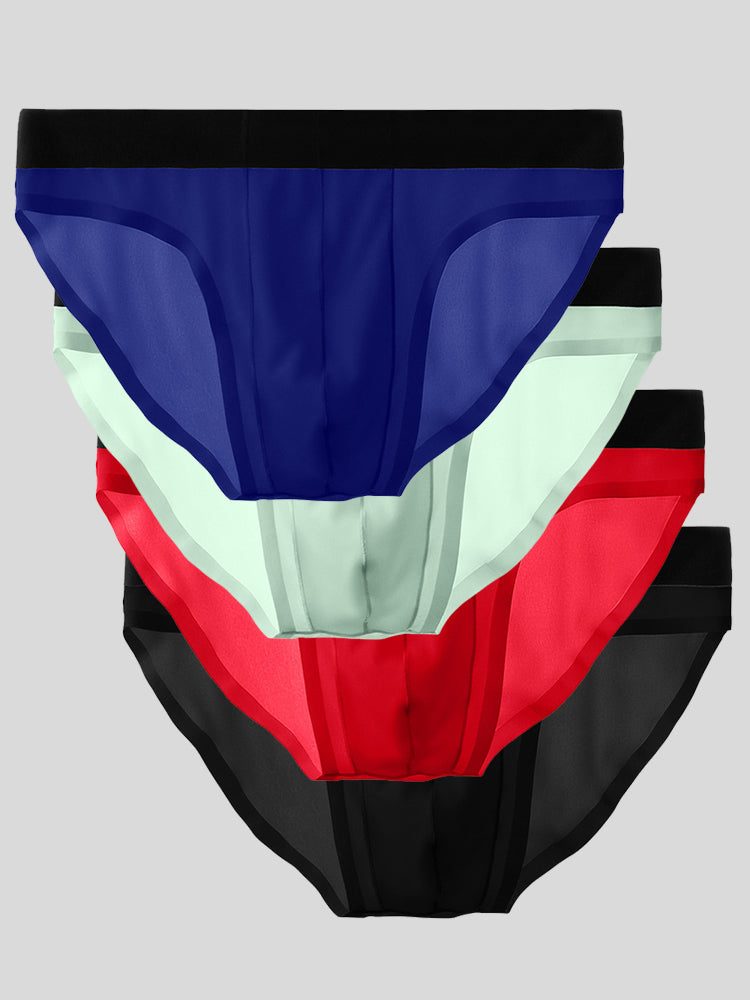 4 Pack Ice Silk Seamless Men's Briefs