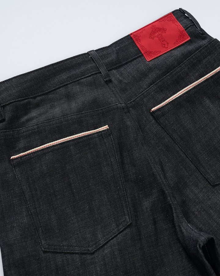 KIIKIO Punk Metal Buckle Raw Black Denim Shorts